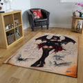 Gothic Demon Girl Rug, Dark Fantasy Area Rug