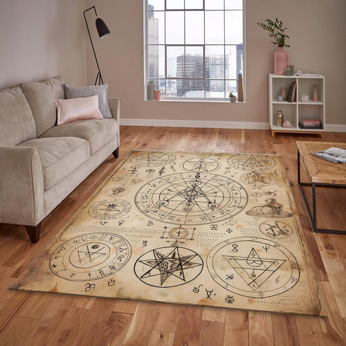 Alchemy Rug, Occult Grimoire Area Rug