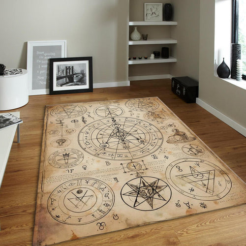 Alchemy Rug, Occult Grimoire Area Rug