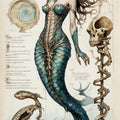Goth Mermaid Rug, Dark Academia Area Rug