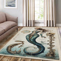 Goth Mermaid Rug, Dark Academia Area Rug