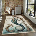 Goth Mermaid Rug, Dark Academia Area Rug