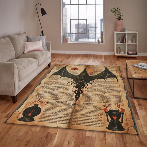 Goth Occult Rug, Dark Academia Area Rug