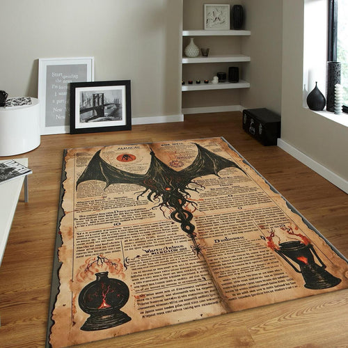 Goth Occult Rug, Dark Academia Area Rug