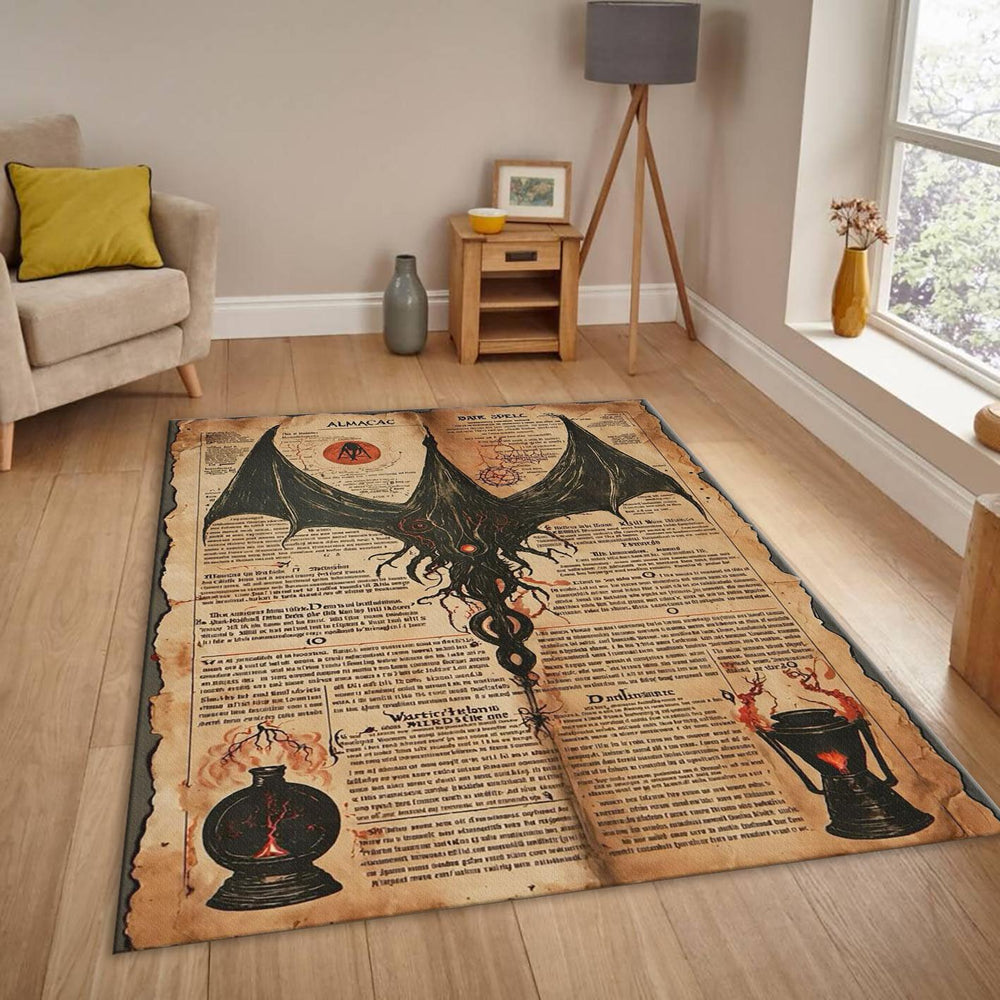 Goth Occult Rug, Dark Academia Area Rug