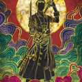 Roronoa Zoro Rug, One Piece Gold Silhouette Art
