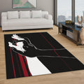 Abstract Lovers Rug, Black and Red Decor