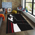 Abstract Lovers Rug, Black and Red Decor