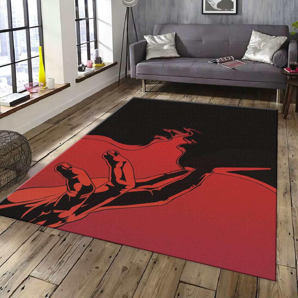 Abstract Passion Rug, Red and Black Art