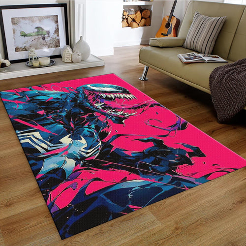 Venom Rug, Vibrant Marvel Fan Art Spider-Man Villain Decor Gift