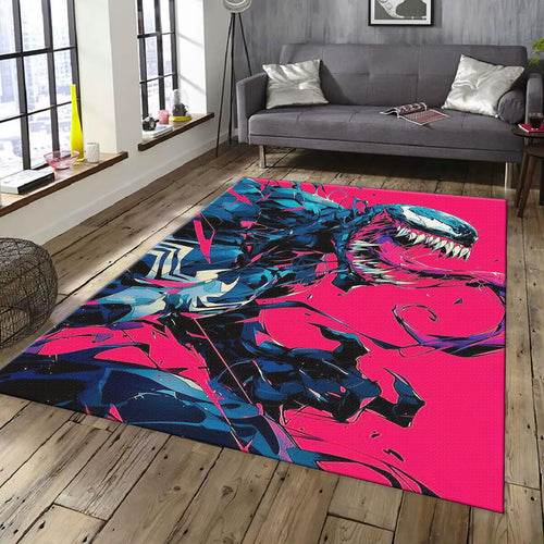 Venom Rug, Vibrant Marvel Fan Art Spider-Man Villain Decor Gift