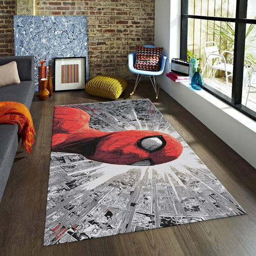 Classic Spider-Man Rug, Red Mask Marvel Comics Fan Art Peter