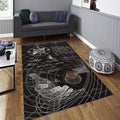 Sci-fi Schematic Rug, Black and White