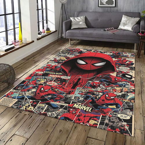 Marvel Comics Rug, Hooded Spider-Man Art