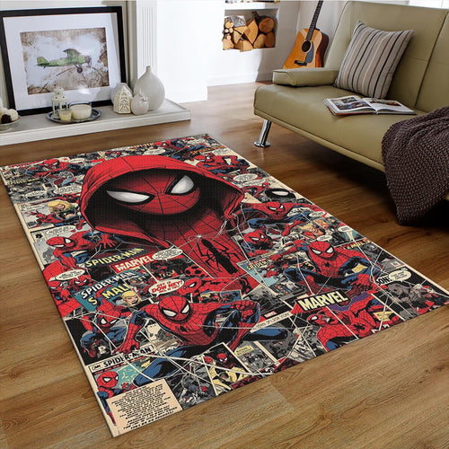 Marvel Comics Rug, Hooded Spider-Man Art