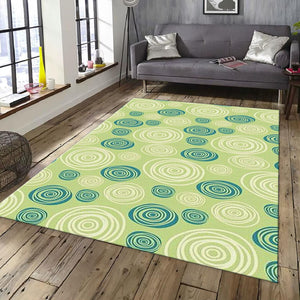 Mid-Century Modern Rug, Green and Teal