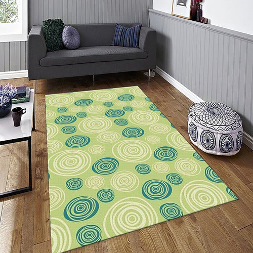 Mid-Century Modern Rug, Green and Teal