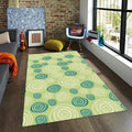 Mid-Century Modern Rug, Green and Teal