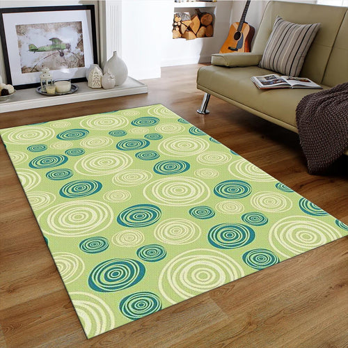 Mid-Century Modern Rug, Green and Teal