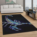 Neon Scorpion Rug, Glowing Art Style