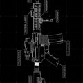 Tactical Schematic Rug, Black and White
