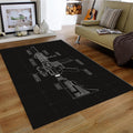 Tactical Schematic Rug, Black and White