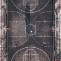Moody Basketball Court Rug, Aerial Art