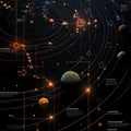 Sci-fi Solar System Rug, Celestial Map