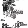 Minimalist World Map Rug, Black and White