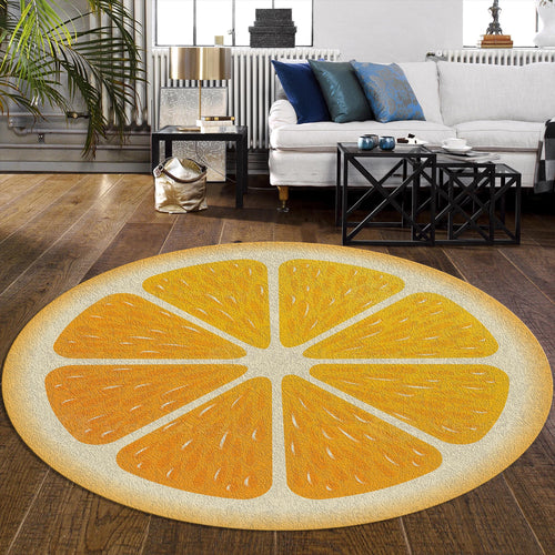 Orange Slice Area Rug Citrus Fruit Kitchen Kids Room Carpet