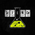 Science Rug, Periodic Table Art Neon Green Grunge Decor Chemistry