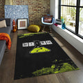 Science Rug, Periodic Table Art Neon Green Grunge Decor Chemistry