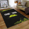 Science Rug, Periodic Table Art Neon Green Grunge Decor Chemistry