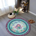 Mermaid Round Kids Rug Under the Sea Nursery Decor