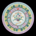 Princess Castle Round Rug Pastel Nursery Playroom Decor