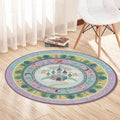 Princess Castle Round Rug Pastel Nursery Playroom Decor