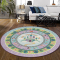 Princess Castle Round Rug Pastel Nursery Playroom Decor