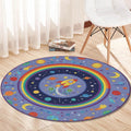 Kids Space Rug Rocket, Aliens, Rainbow Nursery Decor