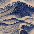Japanese Wave Rug, Ukiyo-e Woodblock Art