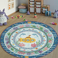 Yellow Submarine Round Rug Nautical Nursery Playroom Circle Mat