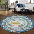 Yellow Submarine Round Rug Nautical Nursery Playroom Circle Mat