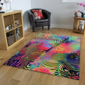 Psychedelic Abstract Rug, Trippy Neon Art