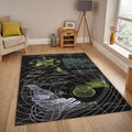Cyberpunk Schematic Rug, Green & Black
