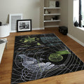 Cyberpunk Schematic Rug, Green & Black
