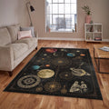 Vintage Solar System Rug, Celestial Map