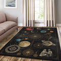 Vintage Solar System Rug, Celestial Map