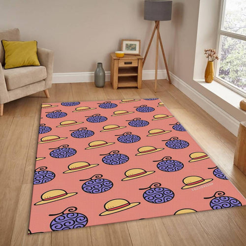 One Piece Rug, Luffy Straw Hat & Devil Fruit