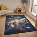 Celestial Pi Symbol Rug, Galaxy Math Art