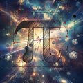 Celestial Pi Symbol Rug, Galaxy Math Art