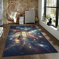 Celestial Pi Symbol Rug, Galaxy Math Art